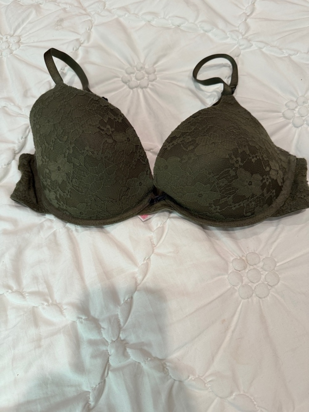 Xhilaration Olive Lace T-Shirt Padded Bra